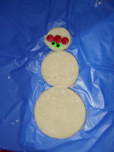 Making play dough snowmen