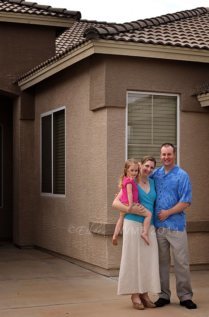 My family and me in front of our new home, July 2012
