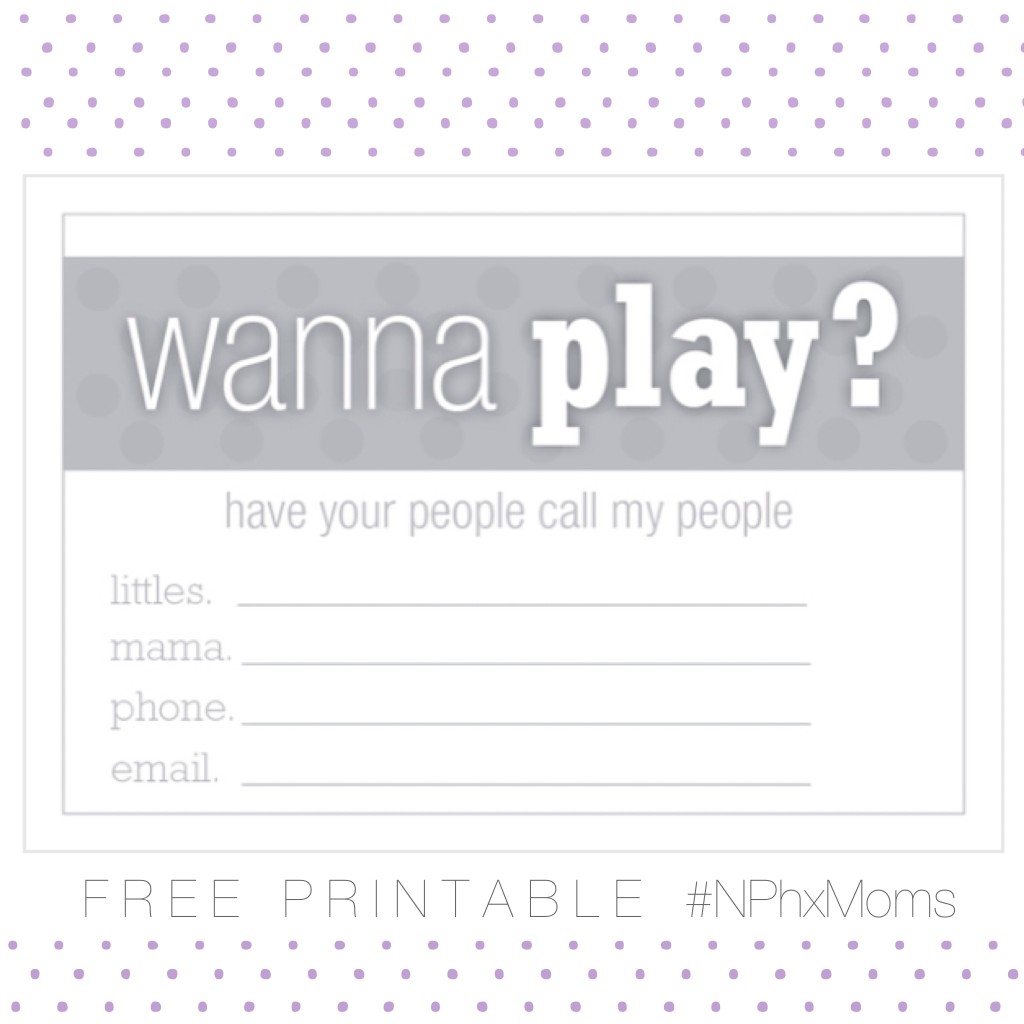 Happy Hostess: Playdate Cards – Free Printable