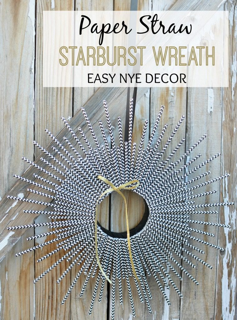 DIY New Year's Eve paper straw wreath #craft