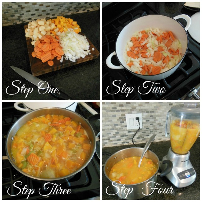 Simple four step butternut squash soup recipe directions