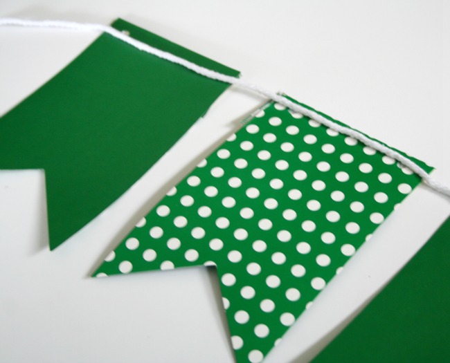 Green and White Polk A Dot Bunting Banner for St. Patrick's Day