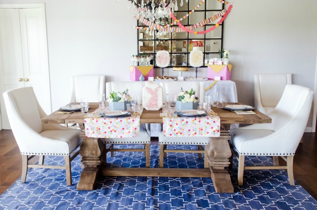 Easter Brunch Tablescape with Modern Table Runners